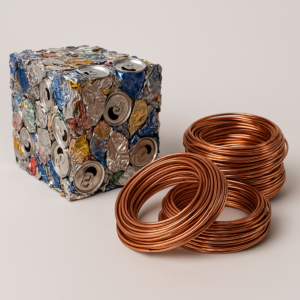 Recykling metali kolorowych – aluminium i miedź przygotowane do przetworzenia